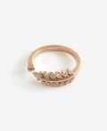 Leaf Rose Gold Cubic Zirconia Ring