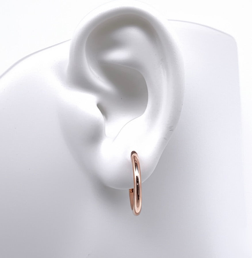Rose Gold Stainless Steel Hoop Earrings- Large