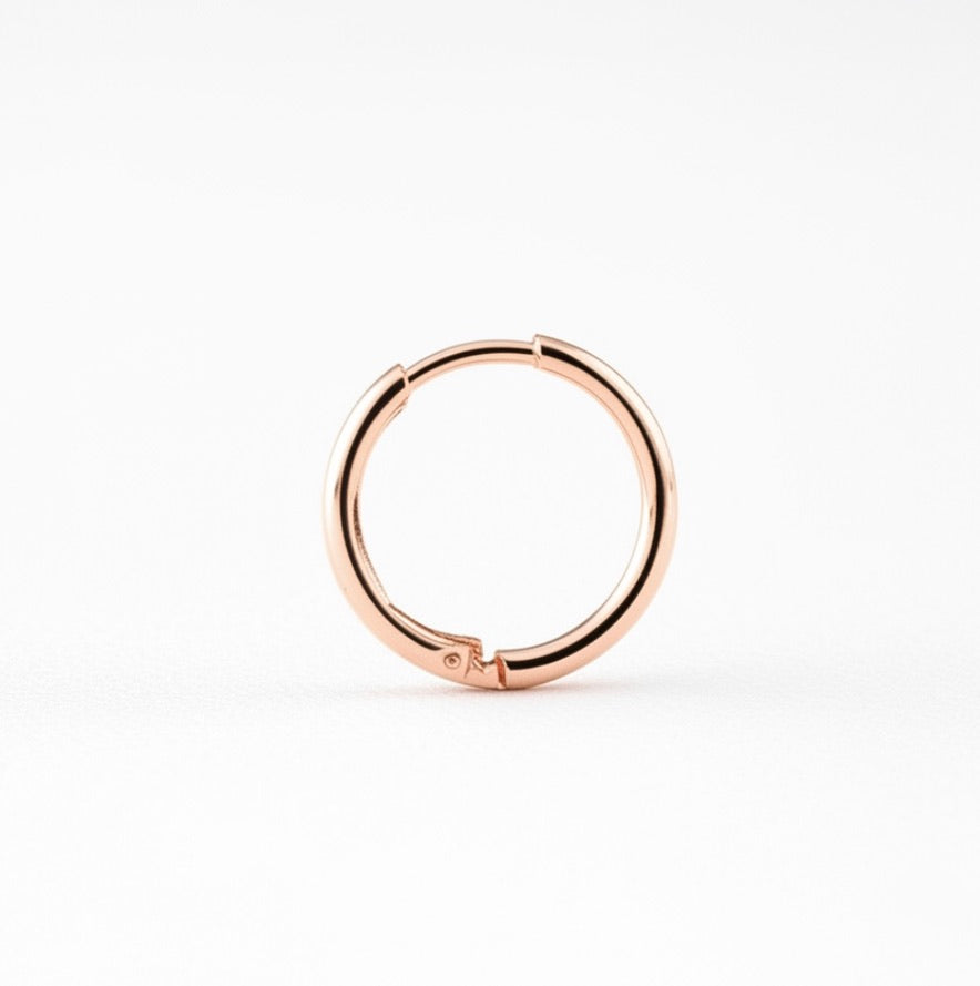 Rose Gold Stainless Steel Hoop Earrings- Large