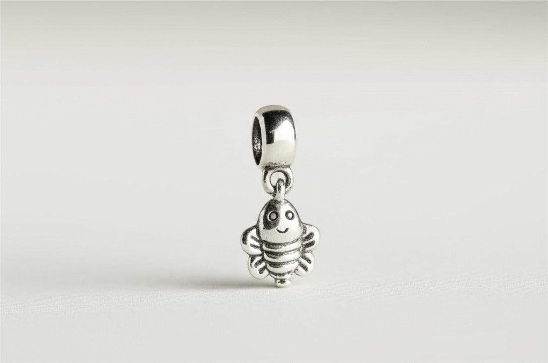Little Bee Silver Tone Mini Charm