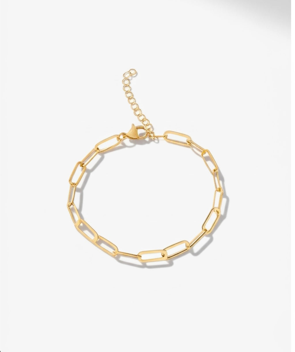 Paperclip Stainless Steel Bracelet in Gold