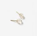 Rose Quartz with Zirconia Gold Plated Stud Earrings