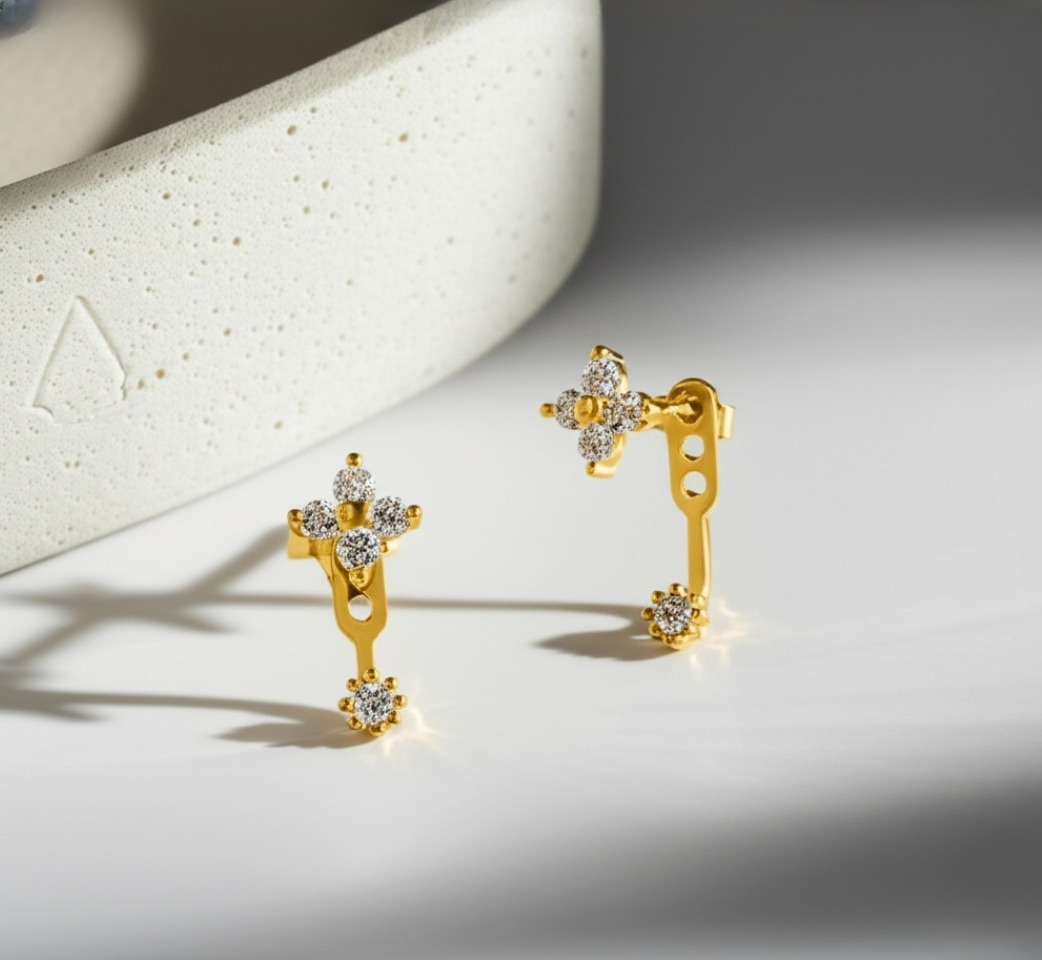 Cubic Zirconia Stud with Back Post