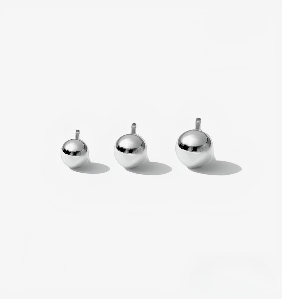 Classic Ball Single Stud Earrings in Sterling Silver