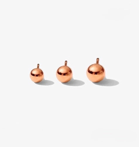 Classic Ball Single Stud Earrings in Rose Gold