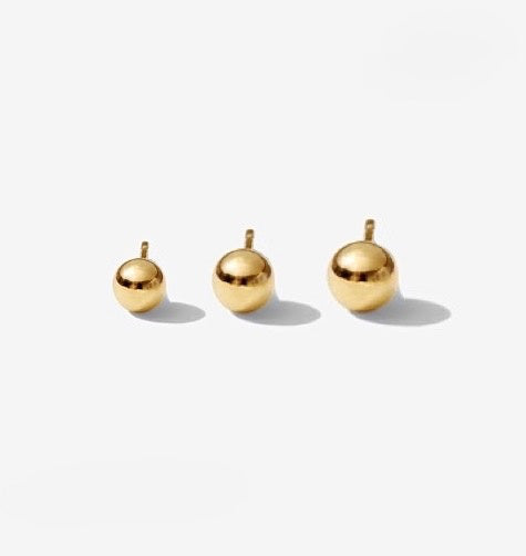 Classic Ball Single Stud Earrings in Gold