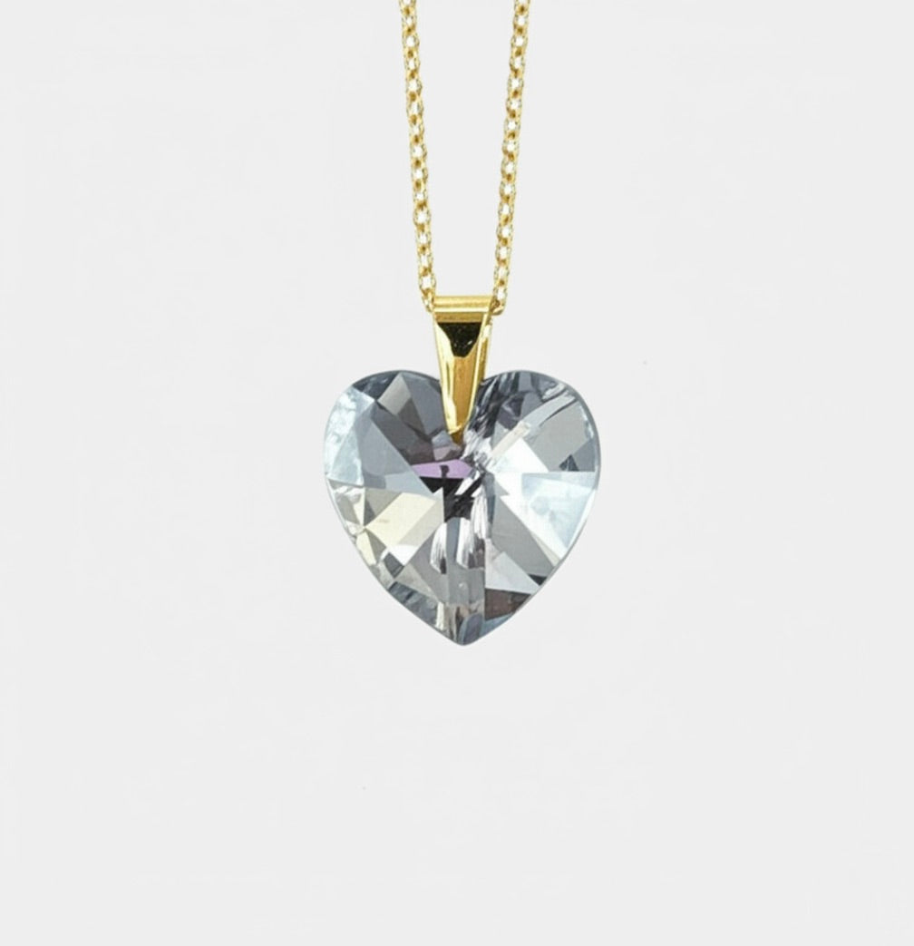 Clear Crystal Glass Heart Pendant