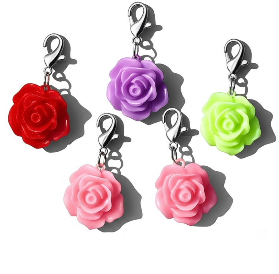 Stainless Steel Keychain with a  Flower Charm