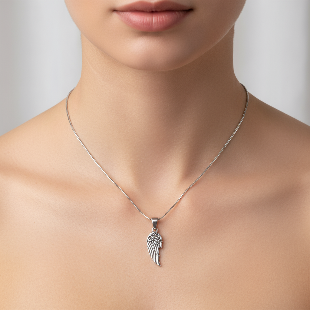 Angle Wing Stainless Steel Pendant