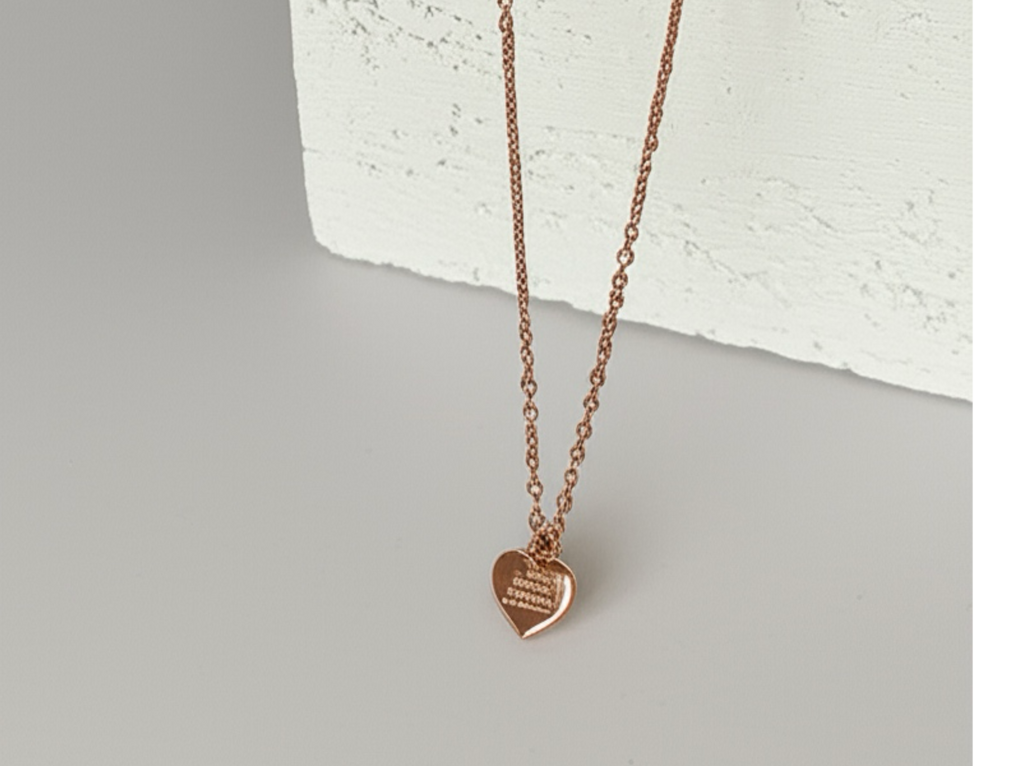 Heart with Message Rose Gold Necklace