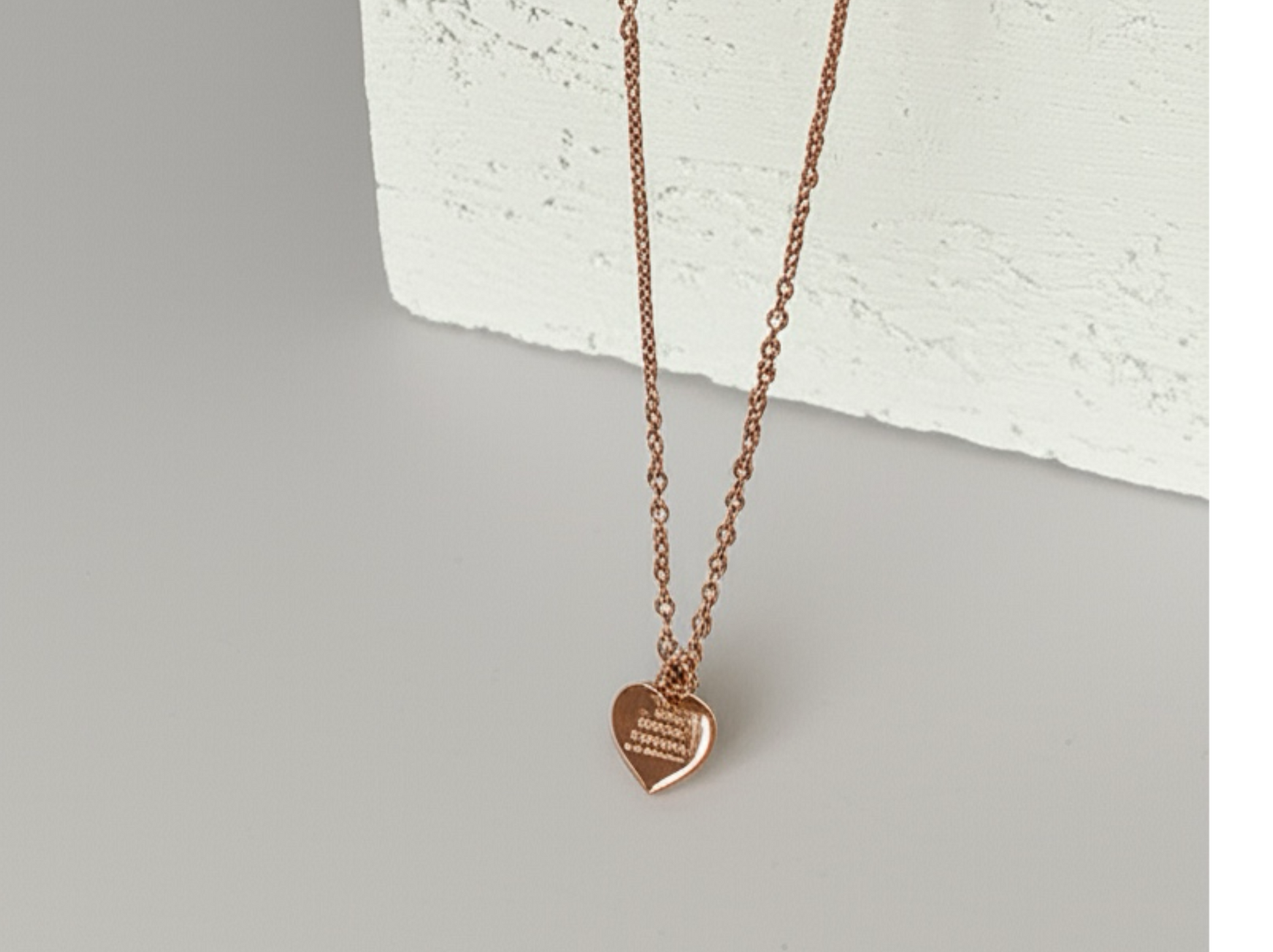 Heart with Message Rose Gold Necklace