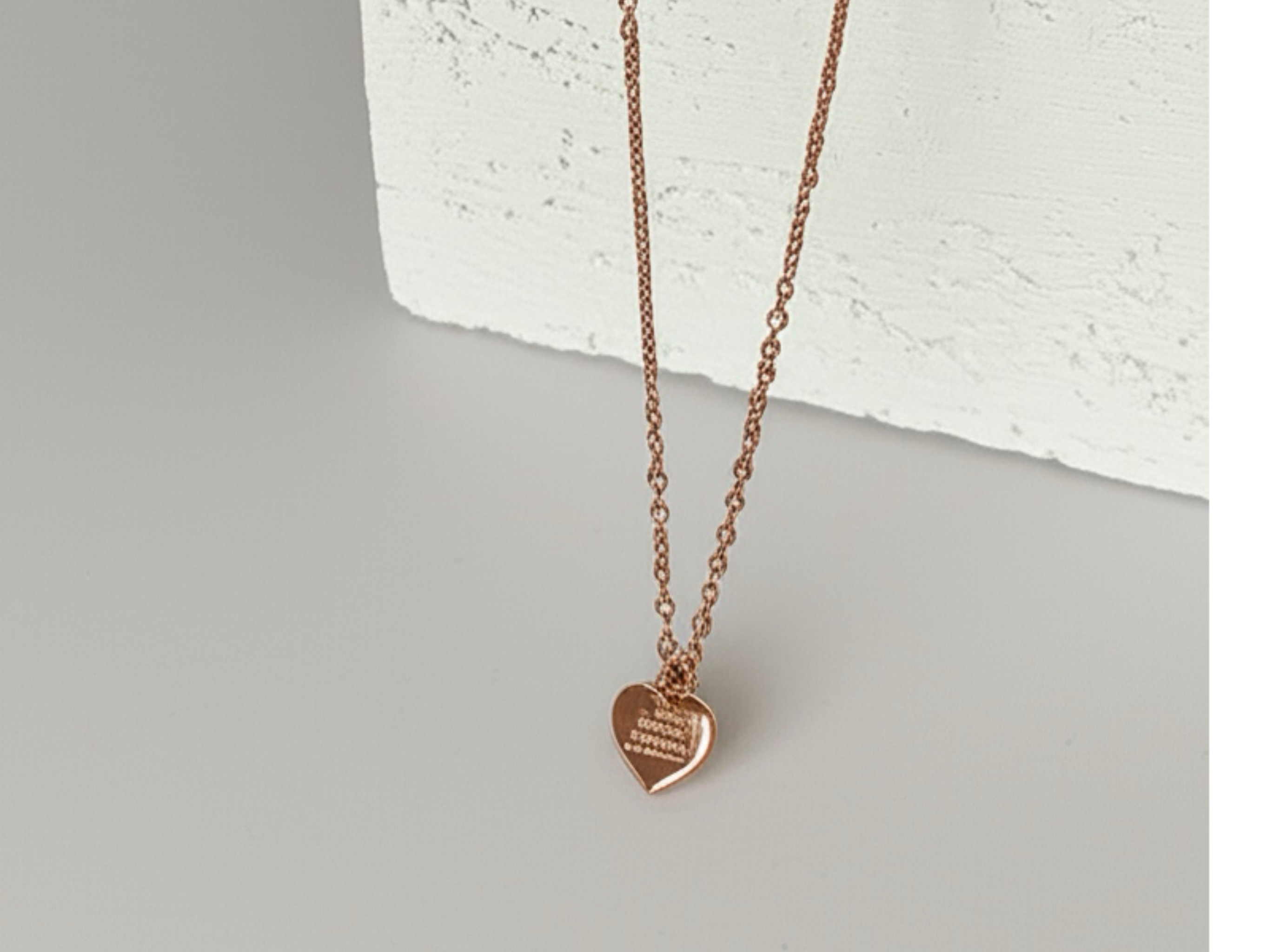 Heart with Message Rose Gold Necklace