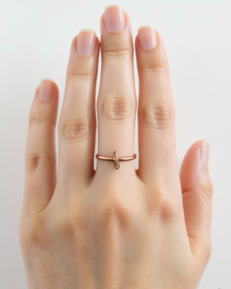 Bow Rose Gold Sterling Silver Ring
