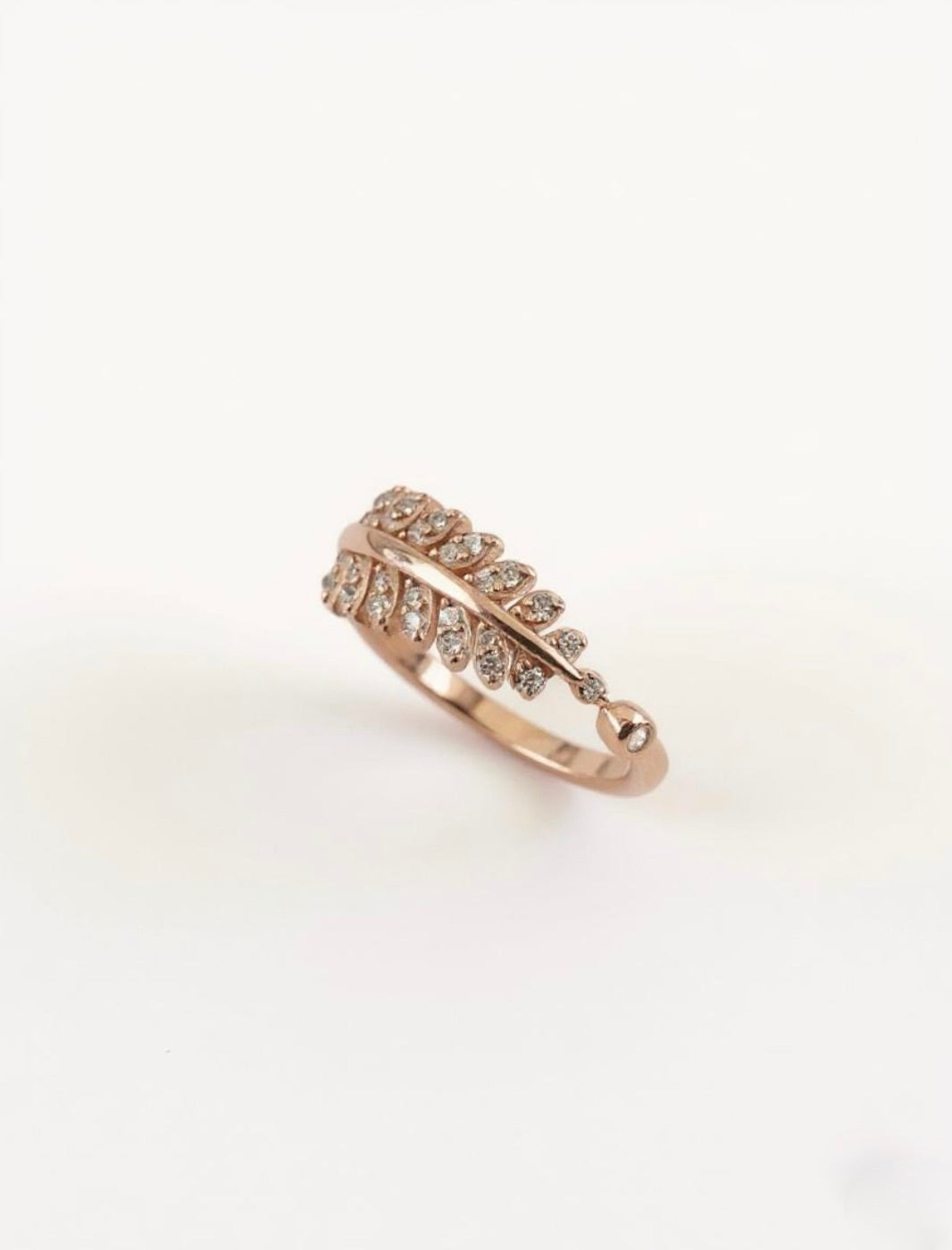 Leaf Rose Gold Cubic Zirconia Ring