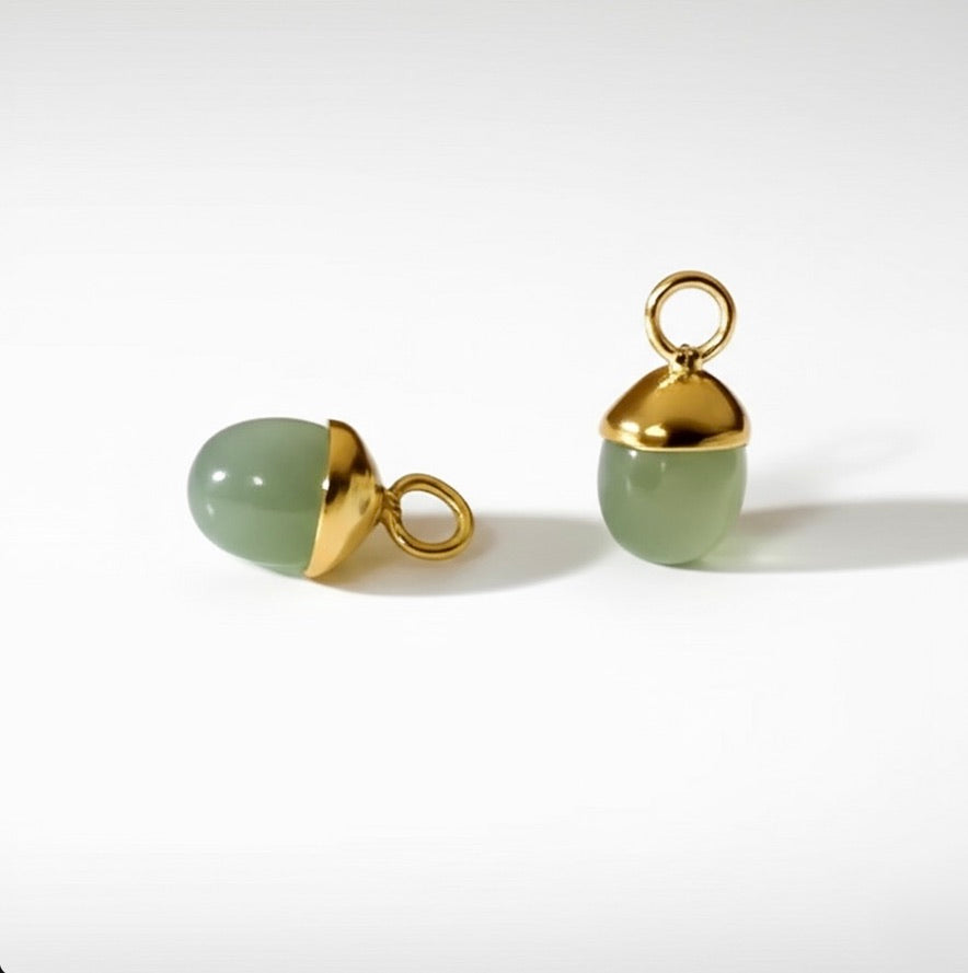 Green Aventurine Teardrop Earrings Charms