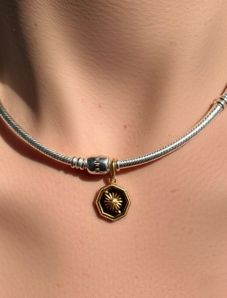 Octagon Gold Plated Necklace Pendant