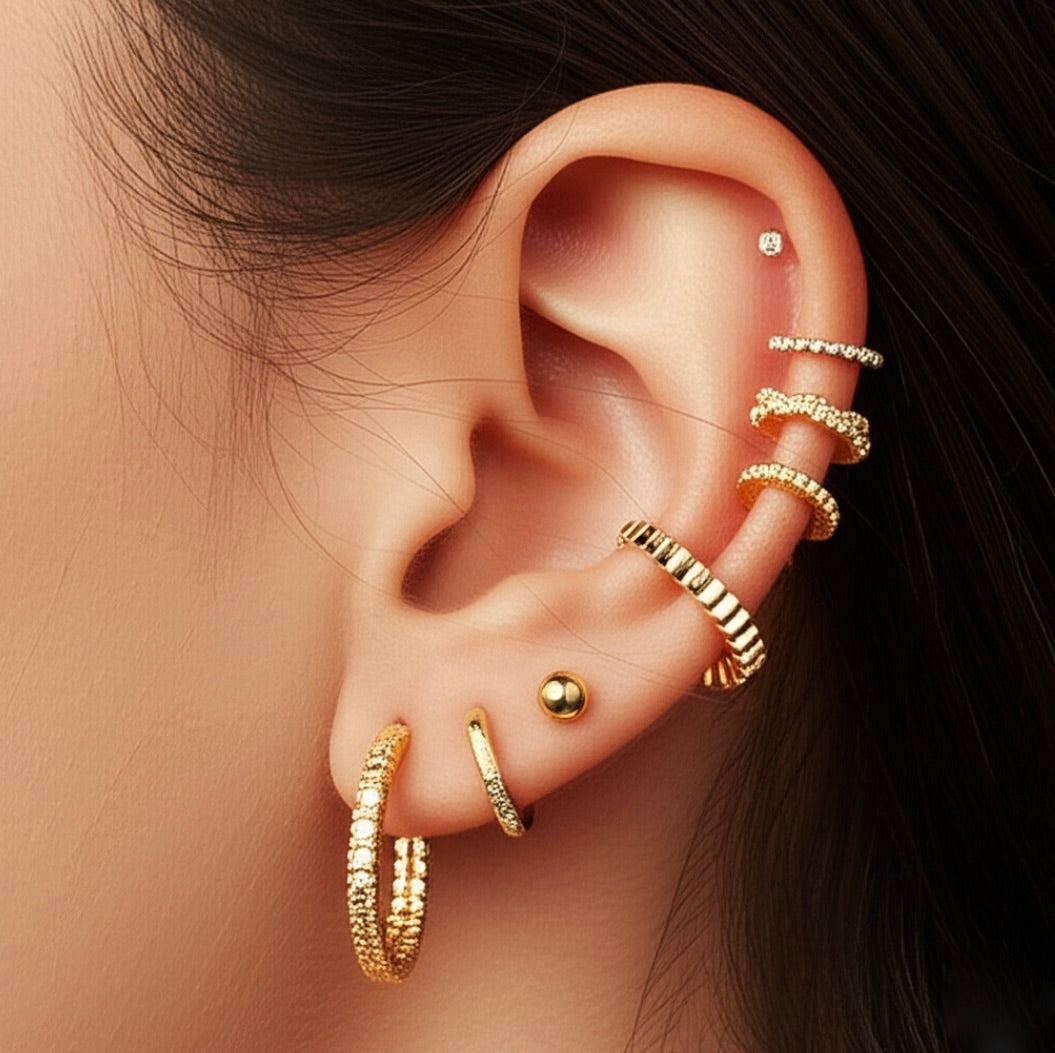 Classic Ball Single Stud Earrings in Gold