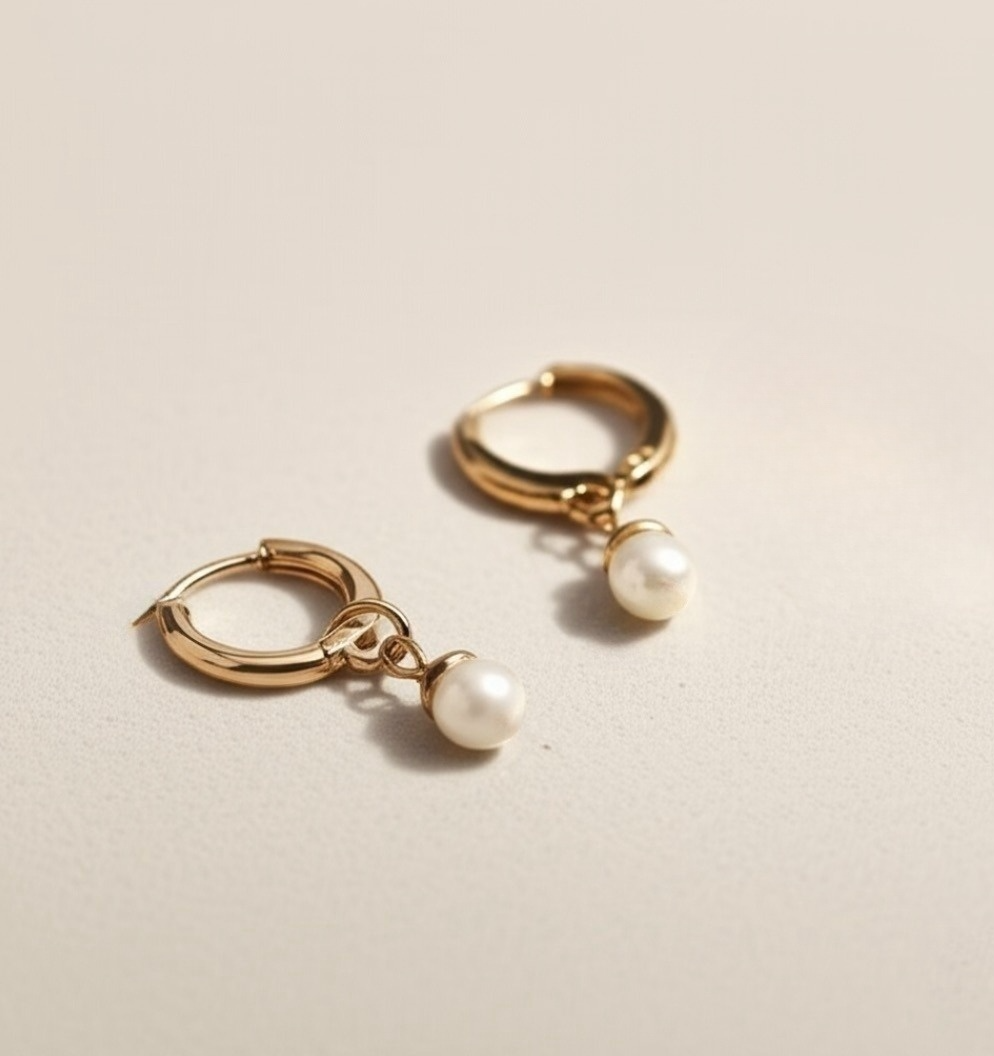 White Seashell Pearl Earring Charms- Small