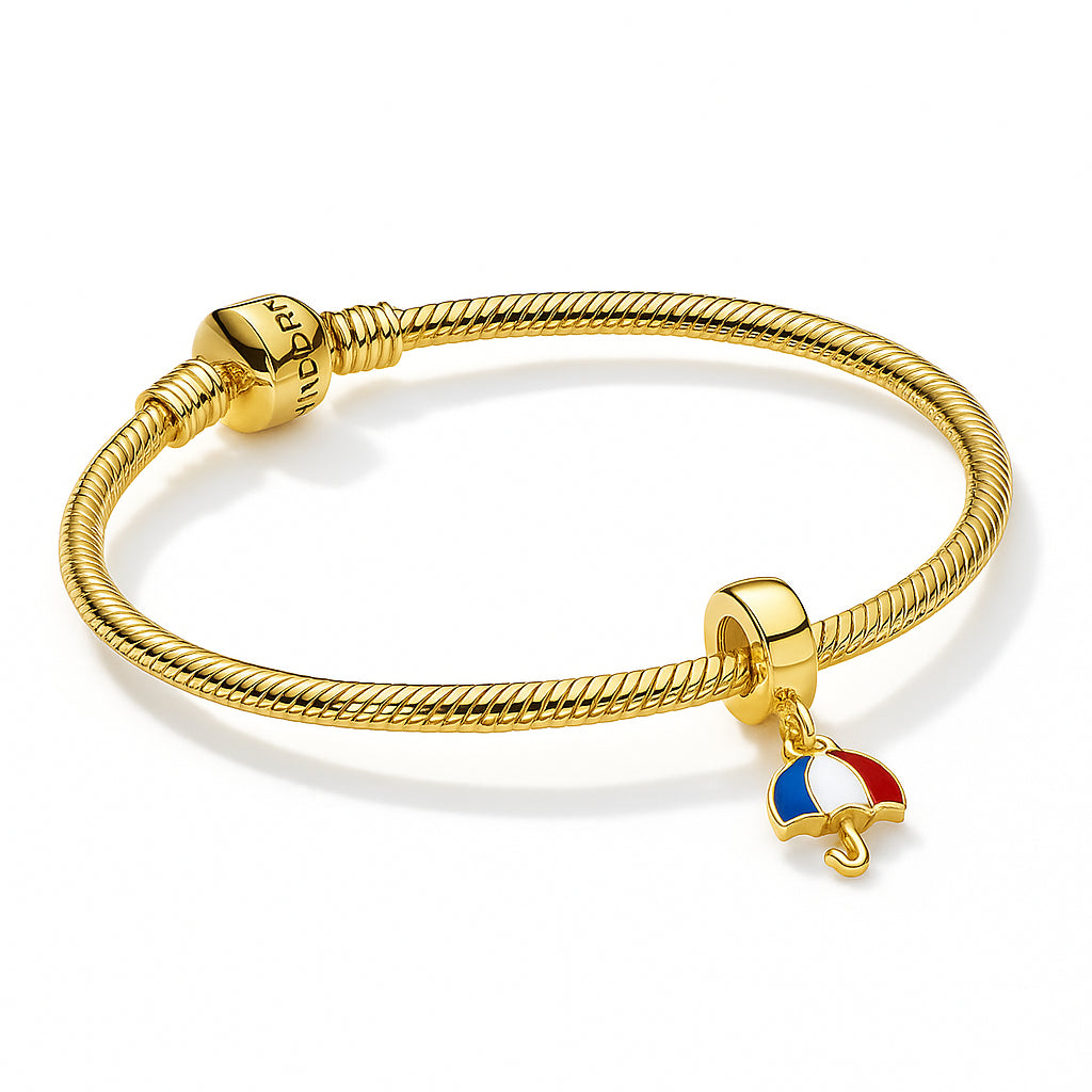 Blue and Red Umbrella Bracelet Charm