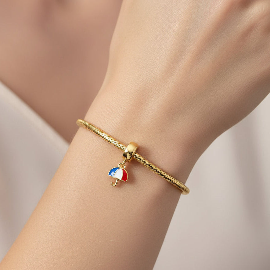 Blue and Red Umbrella Bracelet Charm