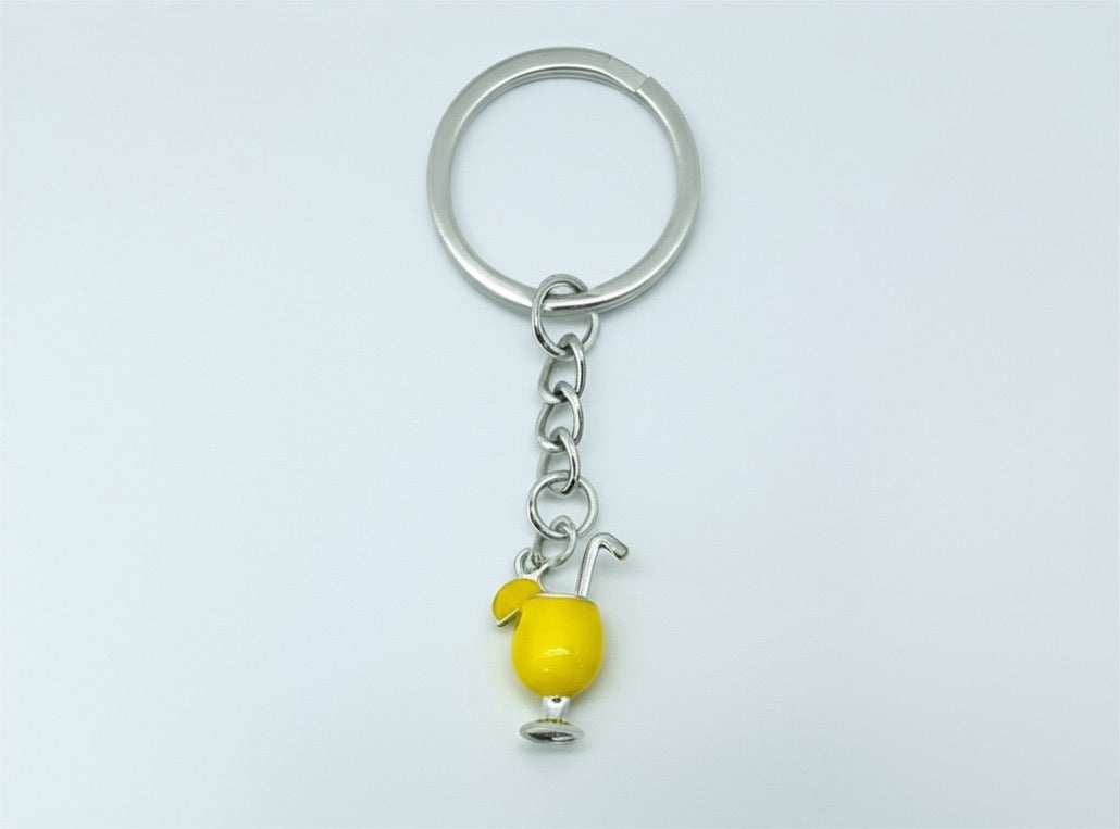 Stainless Steel Keychain with a Juice Charm