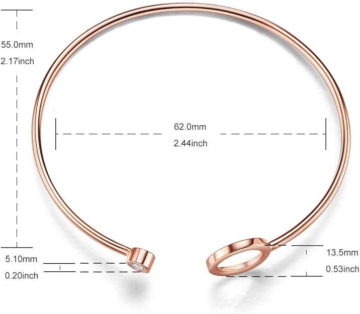 Geometric Rose Gold on Sterling Silver Bangle Bracelet