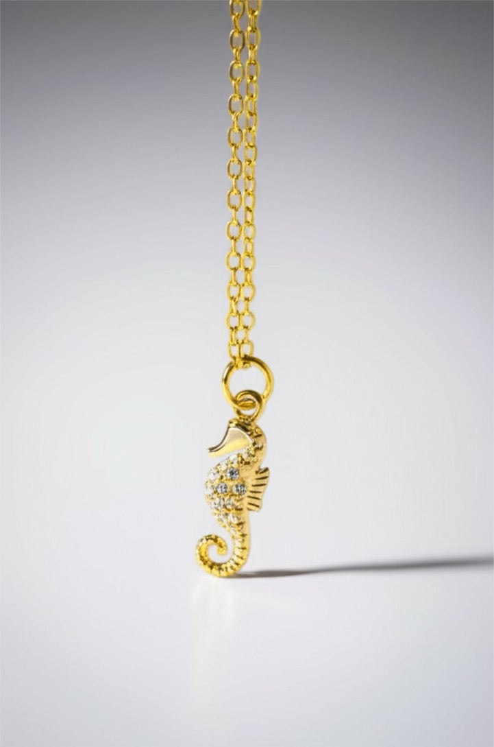 Seahorse Gold Plated Stainless Steel Necklace