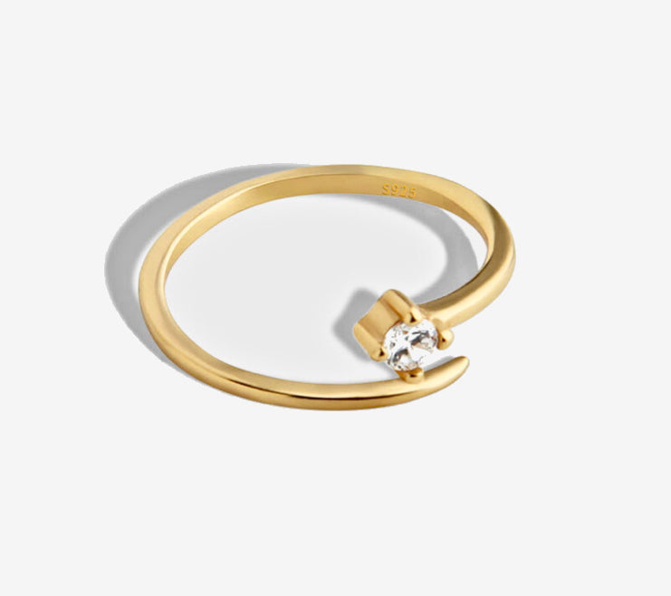 Delicate Adjustable Gold on Sterling Silver Ring