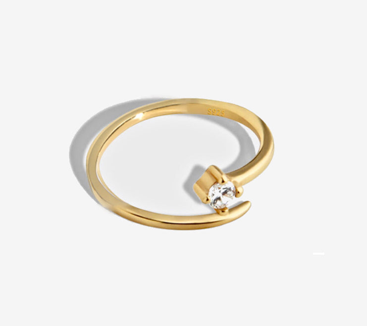 Delicate Adjustable Gold on Sterling Silver Ring
