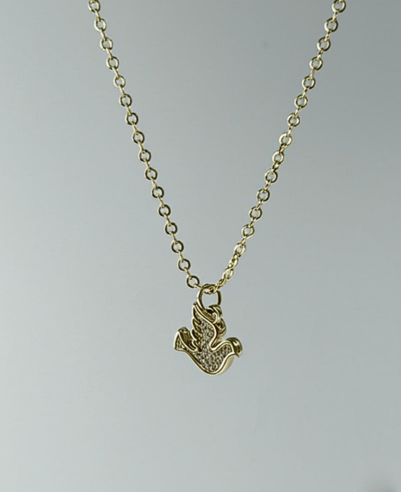 Gentle Bird Cubic Zirconia Pendant Necklace