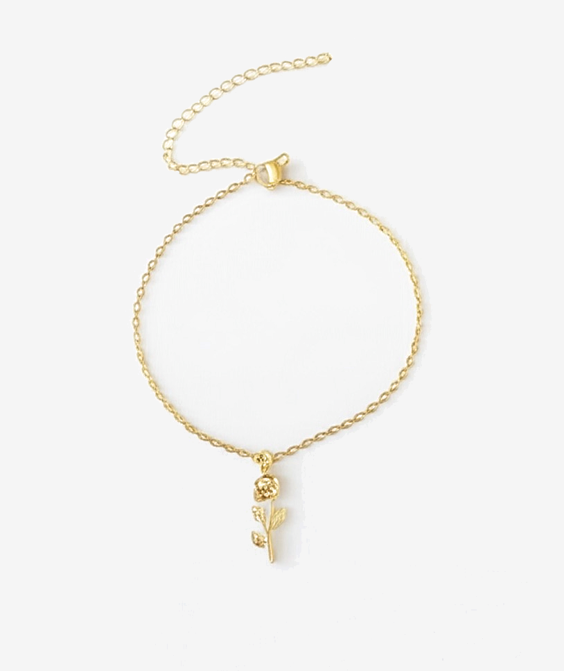 Rose Flower Stainless Steel Chain Bracelet