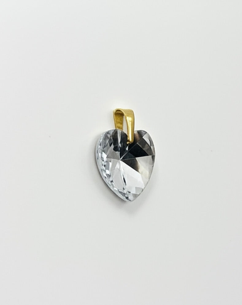 Clear Crystal Glass Heart Pendant