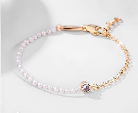 Delicate Pearl Chain Bracelet