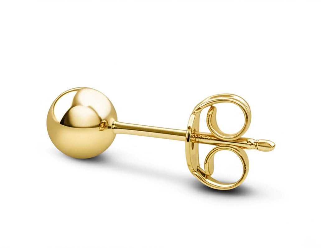 Classic Ball Single Stud Earrings in Gold