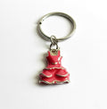 Red Doll Dress on Silver Key Chain