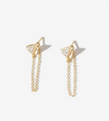 Triangle Gold Plated Chain Stud Earring