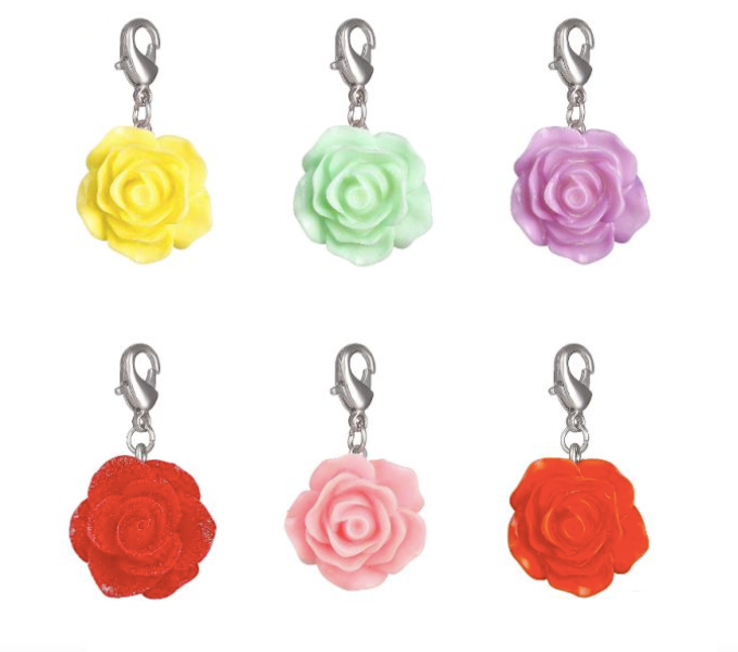 Stainless Steel Keychain with a  Flower Charm