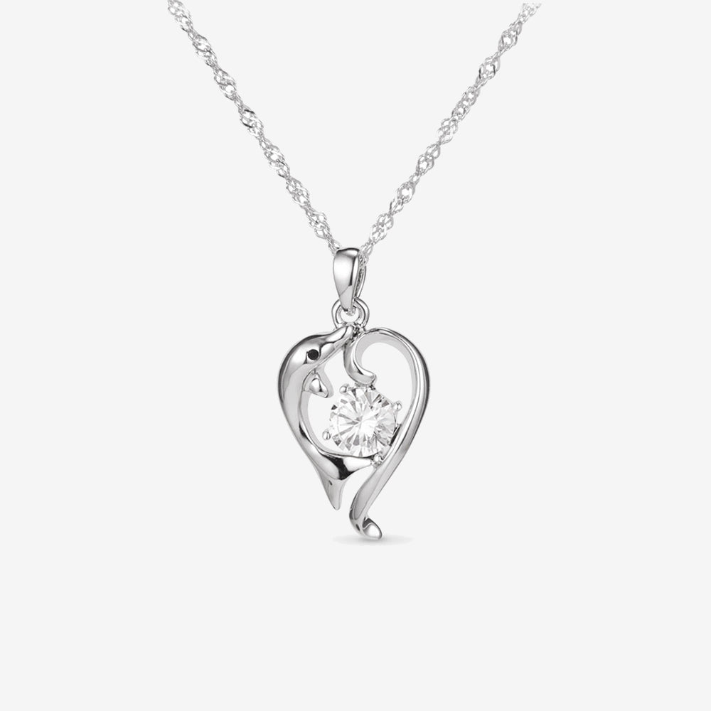 Dolphins Sterling Silver Necklace