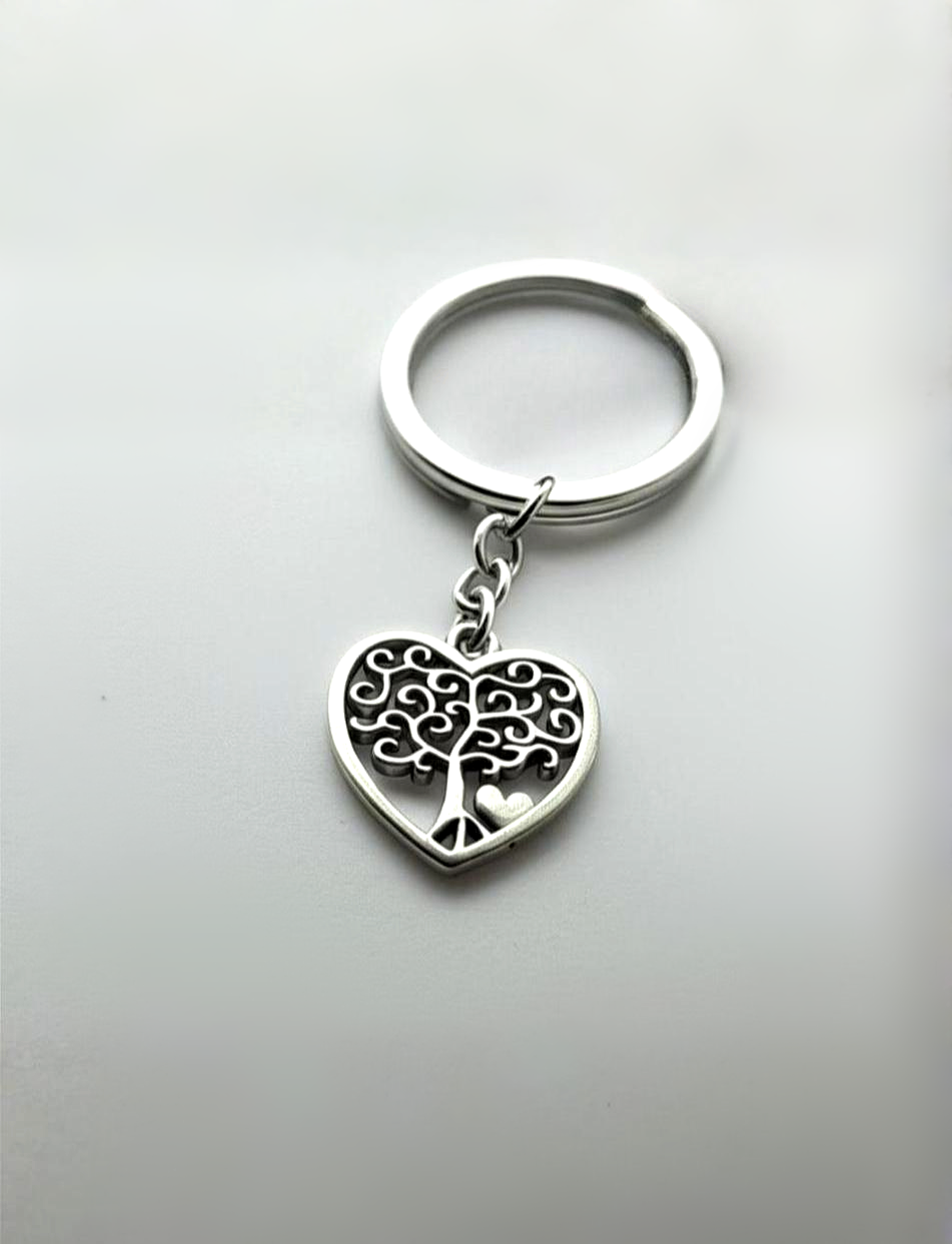Tree of Life Heart Key Chain