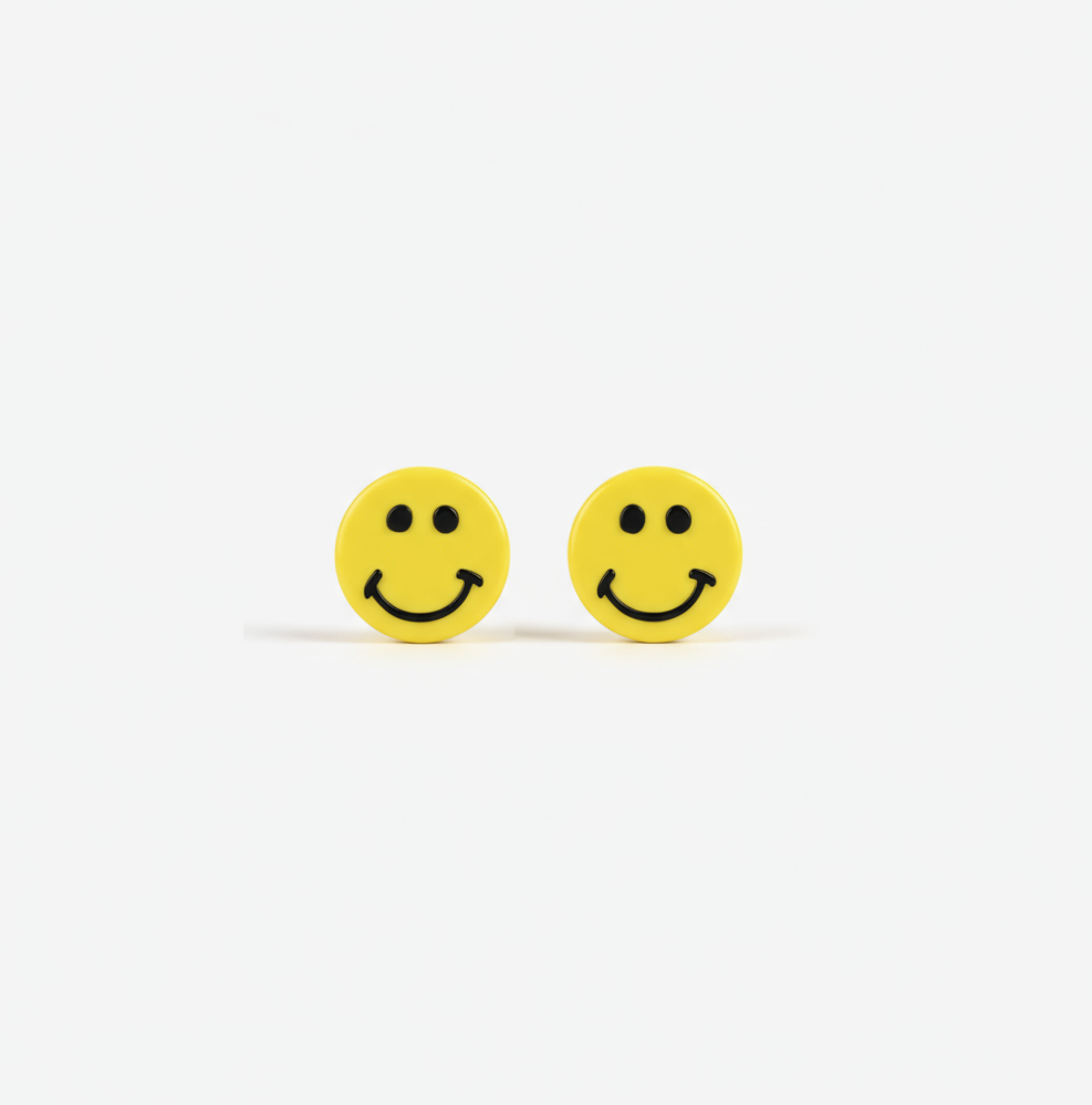 Yellow Smiley Stud Earrings