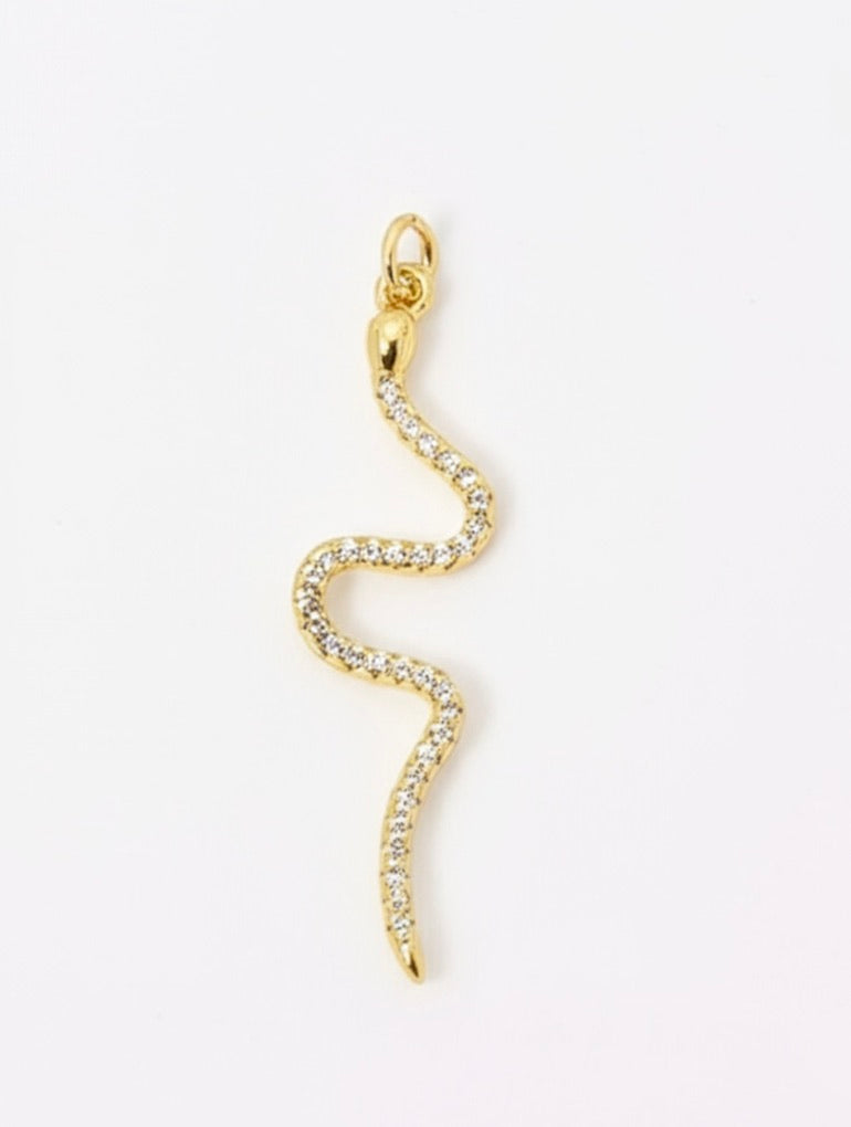 Golden Snake Cubic Zirconia Pendant