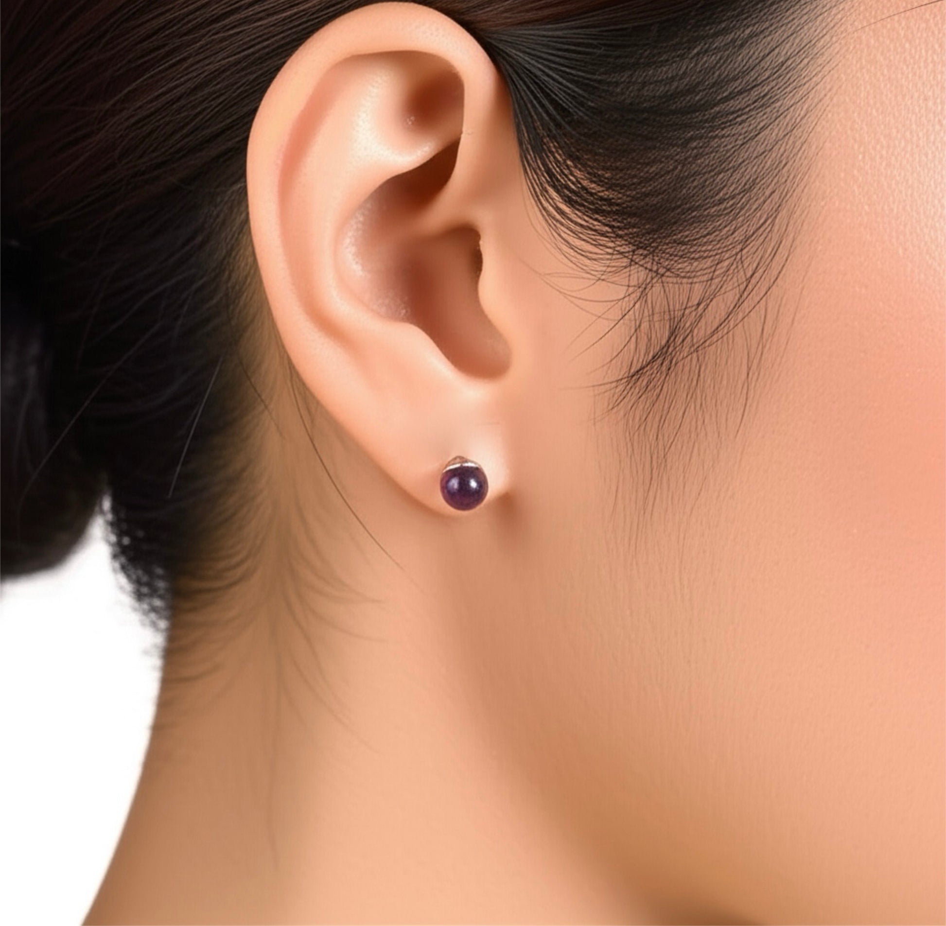 Natural Amethyst Stud Earrings
