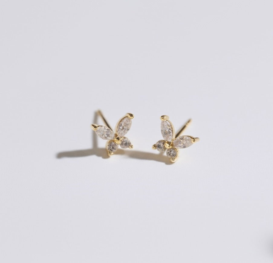 Sparkling Butterfly Sterling Silver Earrings