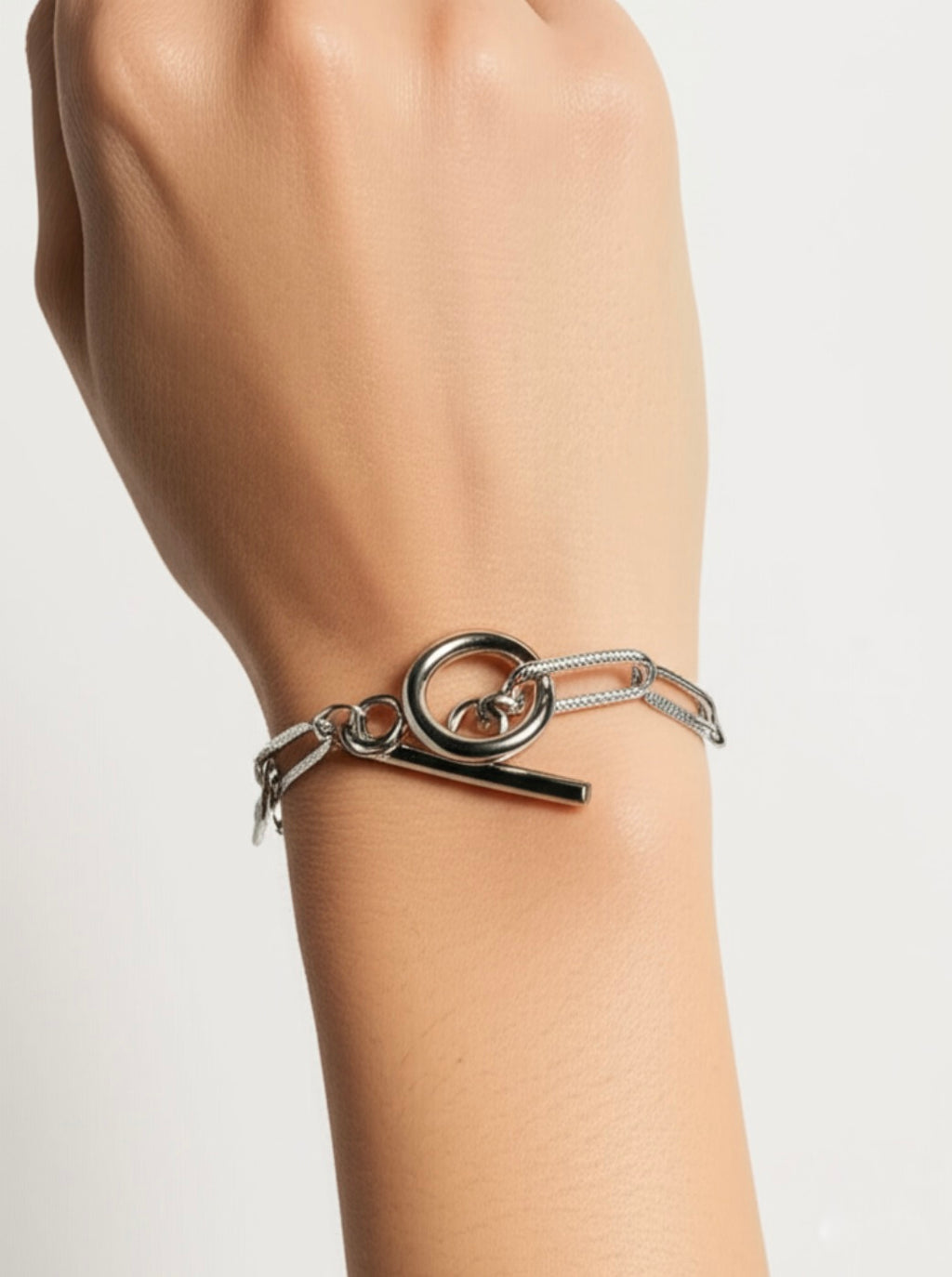 Paperclip Stainless Steel Bracelet in Silver