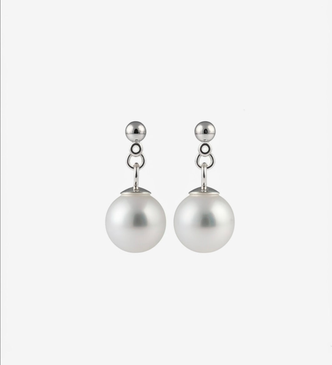 Seashell Sterling Silver Drop Earrings