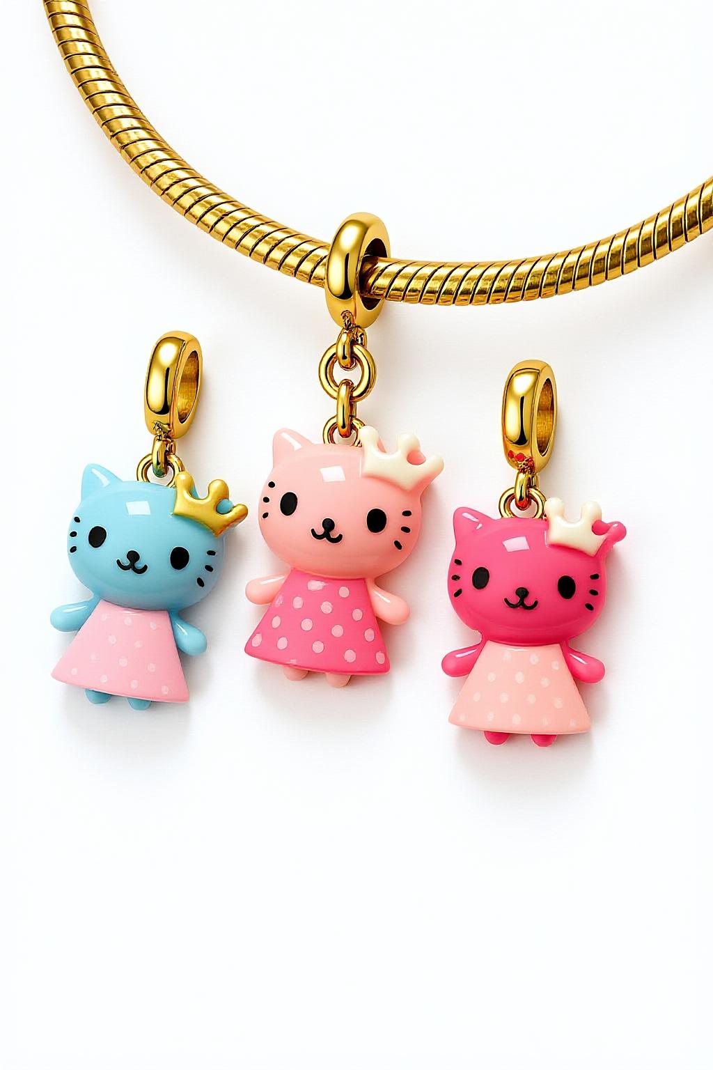 Kitty in Dress Bracelet Charms