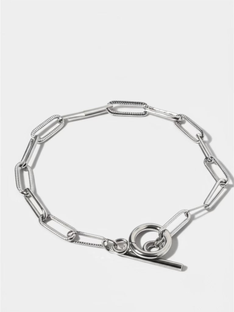 Paperclip Stainless Steel Bracelet in Silver