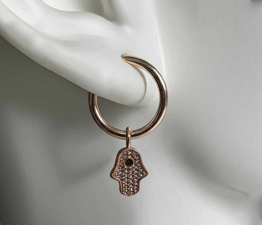 Rose Gold Stainless Steel Hoop Earrings- Large