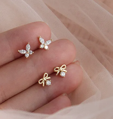 Sparkling Butterfly Sterling Silver Earrings