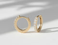 Pave Gold Plated Sterling Silver Hoop Earrings